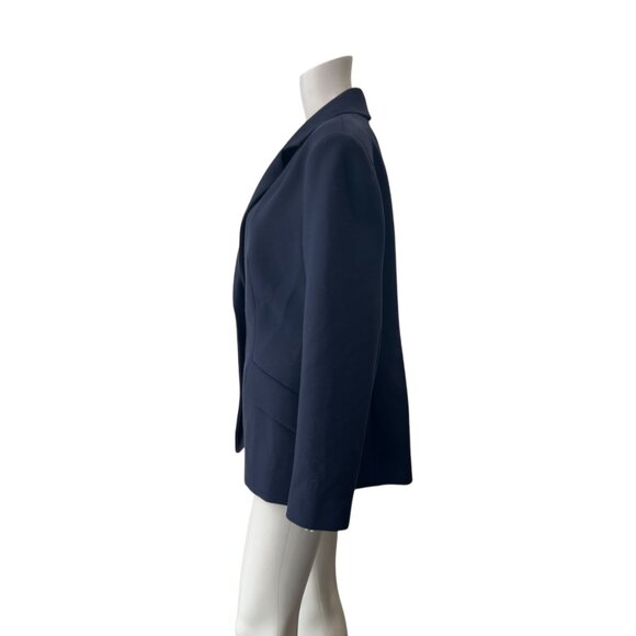 $2495 NWT Brandon Maxwell Navy Blue Larsa Stretch Wool Blazer Jacket size 14 - Picture 7 of 9